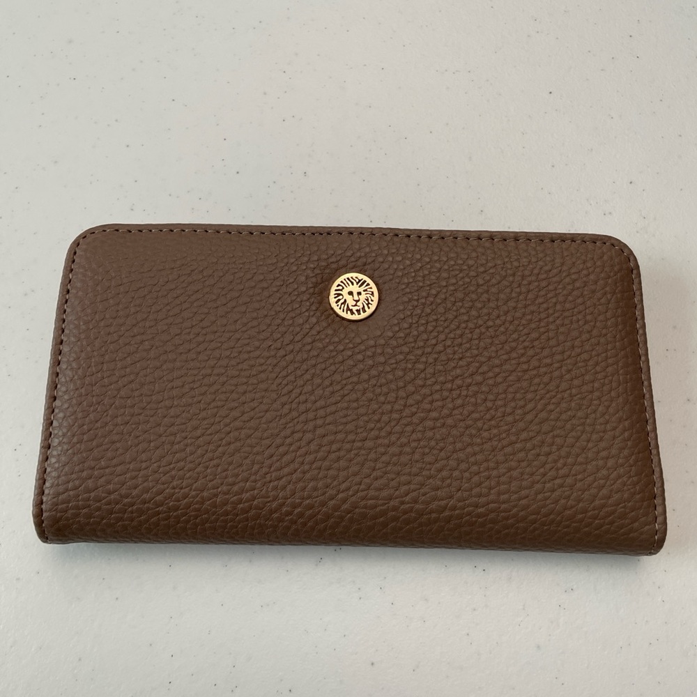 Brown Leather Wallet Anne Klein